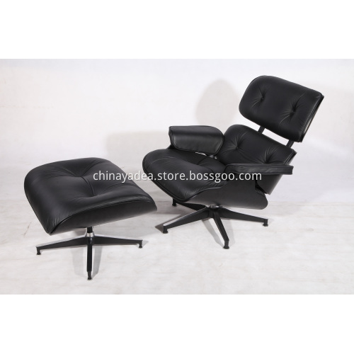 Black plywood Eames Lounge Chair and Ottoman